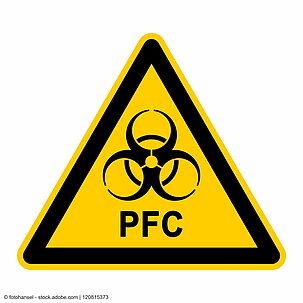 Warnschild Chemikalie PFC