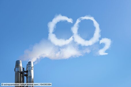 Abgas aus Kraftwerk formt Wort CO2