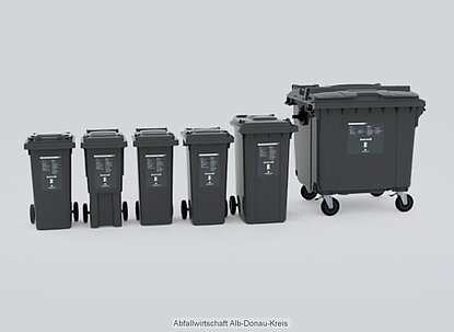 Neue Mülltonnen in unterschiedlichen Größen