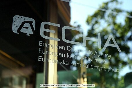 The entrance of ECHA's headquarters in Helsinki.