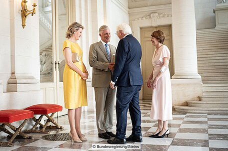 Königin Mathilde, König Philippe, Bundespräsident Steinmeier und Elke Büdenbender