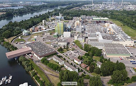 Luftbild von Papierfabrik Maxau