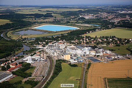 Luftbild des Novacarb-Standorts in La Madeleine in Ostfrankreich.
