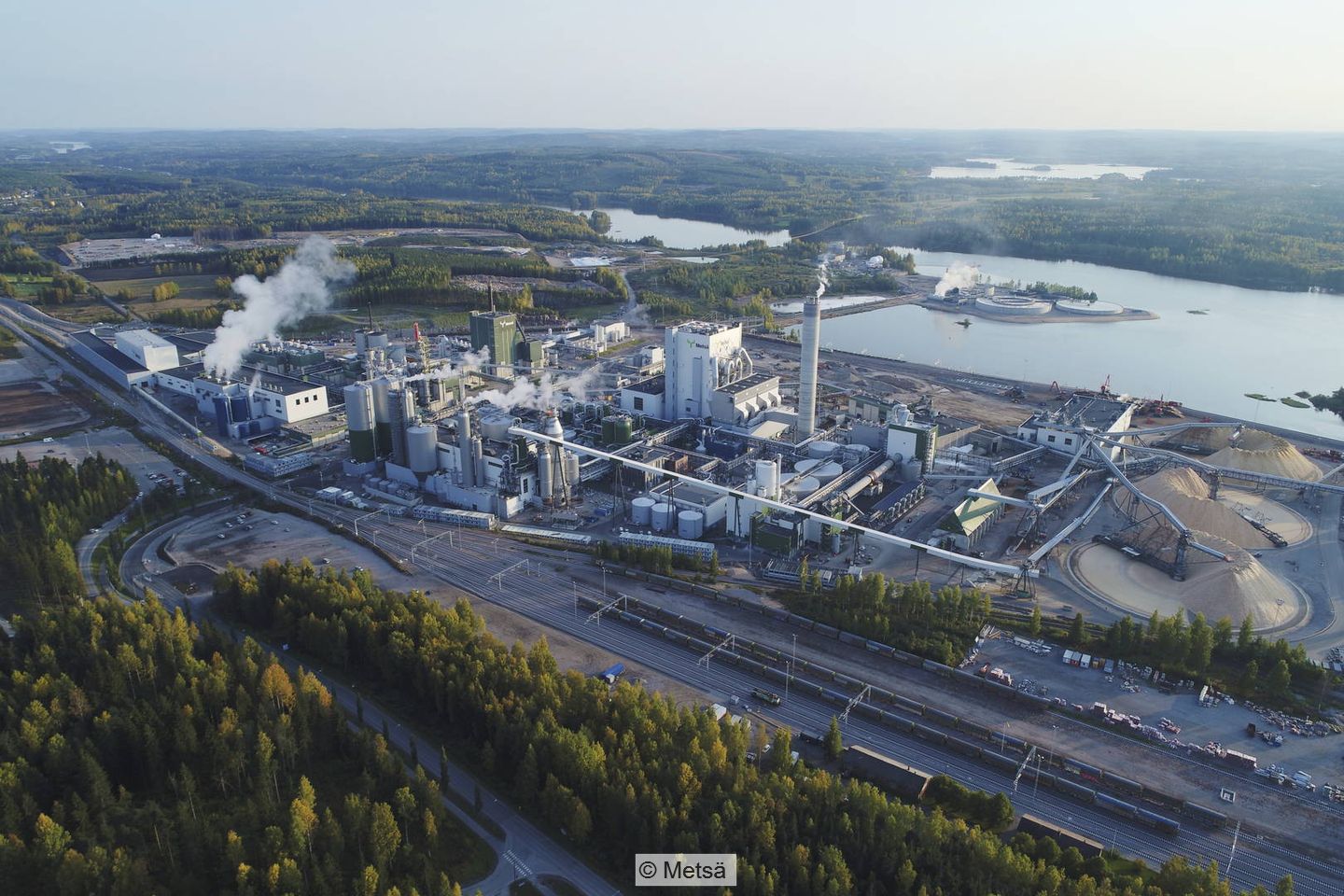 Aerial photo of Metsä Fibre's site in Äänekoski, Finland
